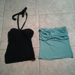 Black halter W Built In Bra Tube Top Bundle